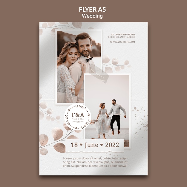 Folheto de celebração de casamento a5
