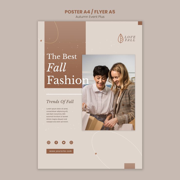 PSD grátis folheto de evento de moda outono mínimo