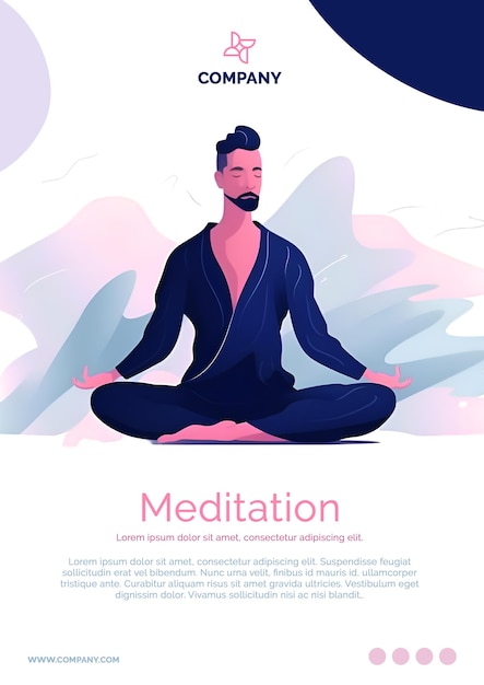 Folheto de meditação de ioga revelado serenity
