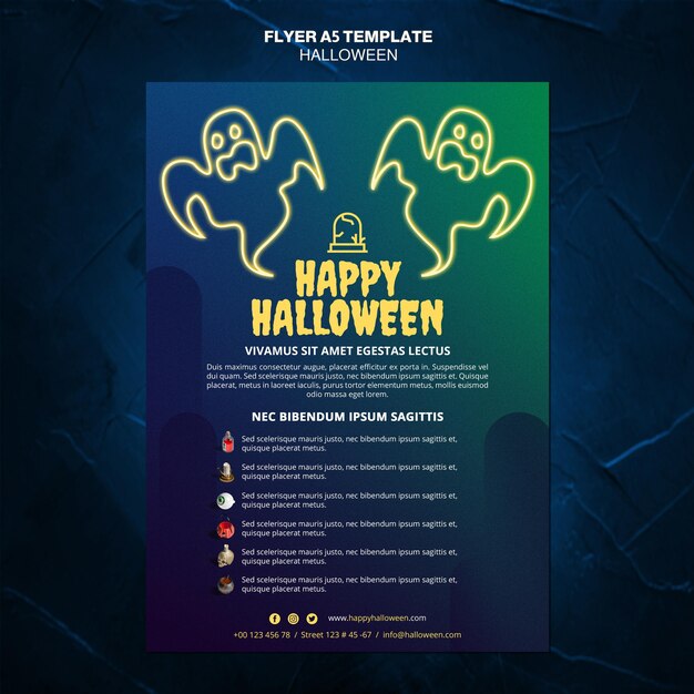 Folheto de modelo de evento de Halloween