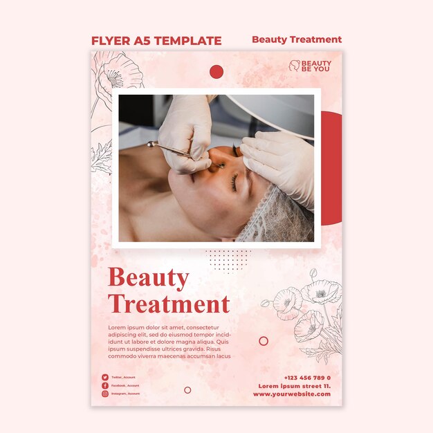 Folheto de tratamento de beleza