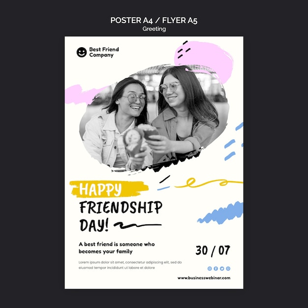 Folheto do feliz dia da amizade