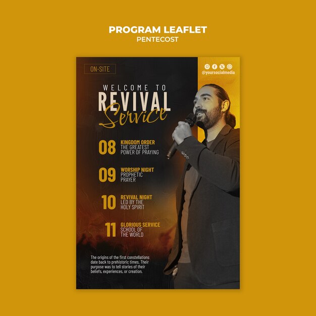 Folheto do programa de serviço de reavivamento