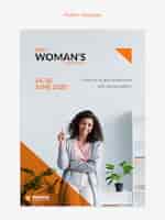 PSD grátis folheto on-line com o conceito de mulher de negócios