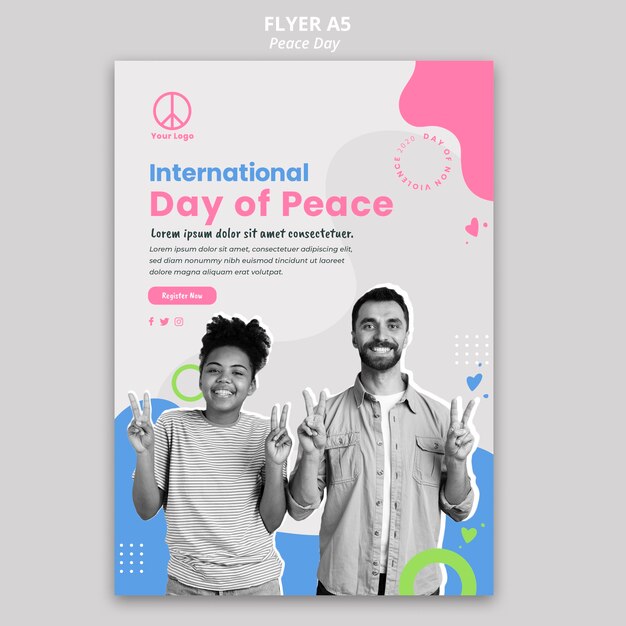 Folheto para a celebração do dia internacional da paz