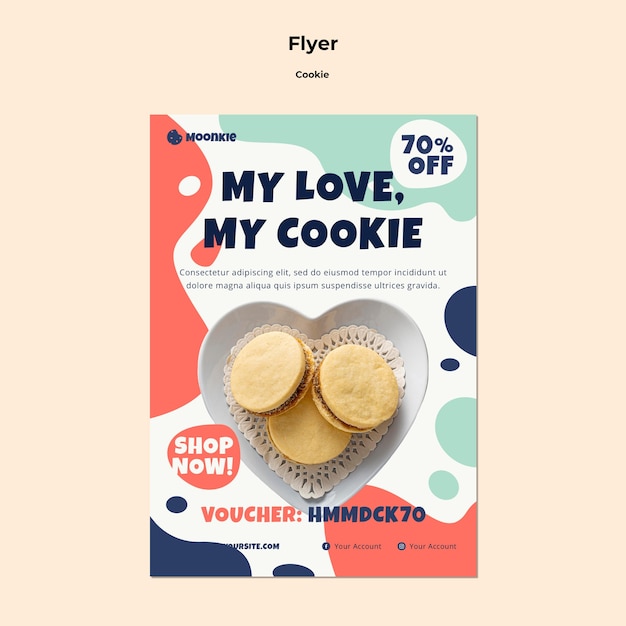 Folheto vertical com cookies