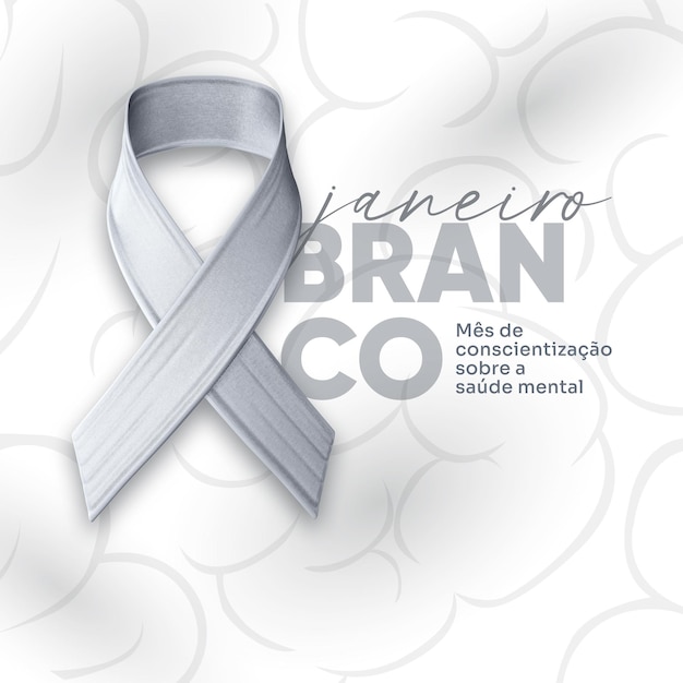 Fonte de mídia social Janeiro Branco Mês de Conscientização sobre Saúde Mental