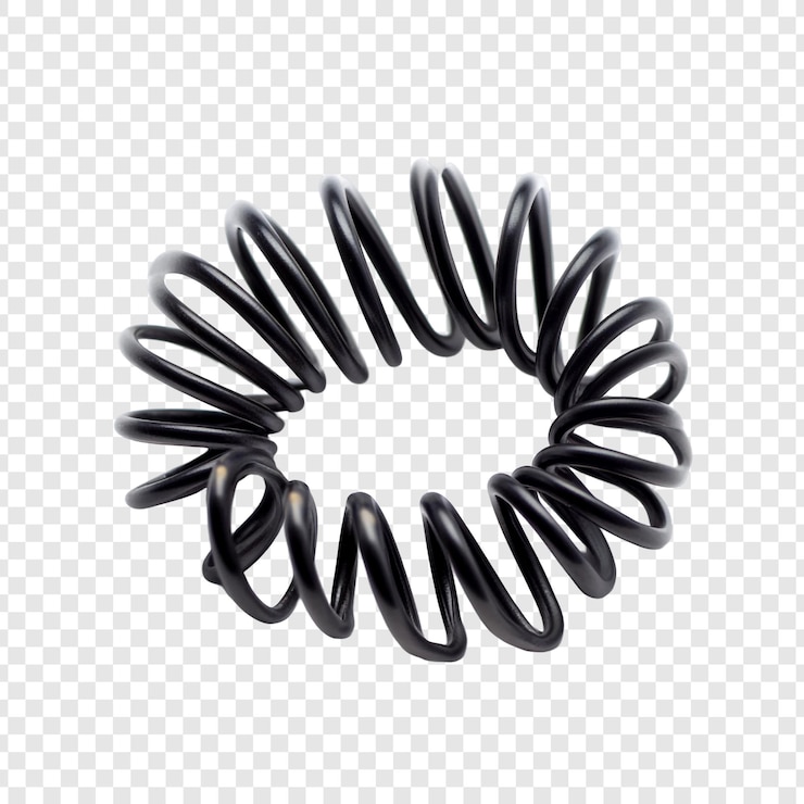 PSD grátis fotografia de produto de close-up de mola espiral preta