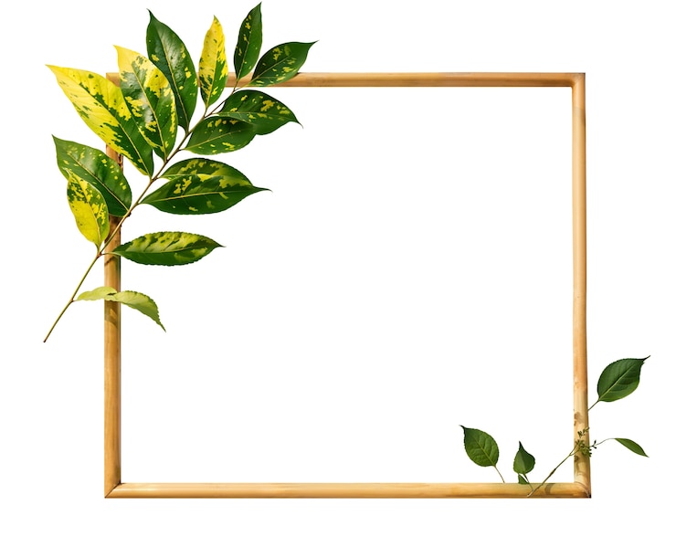 PSD grátis frame de folhas isolado