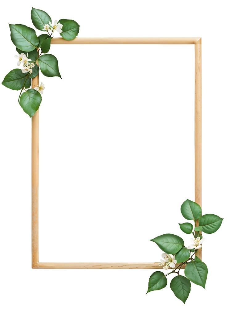 PSD grátis frame de folhas isolado