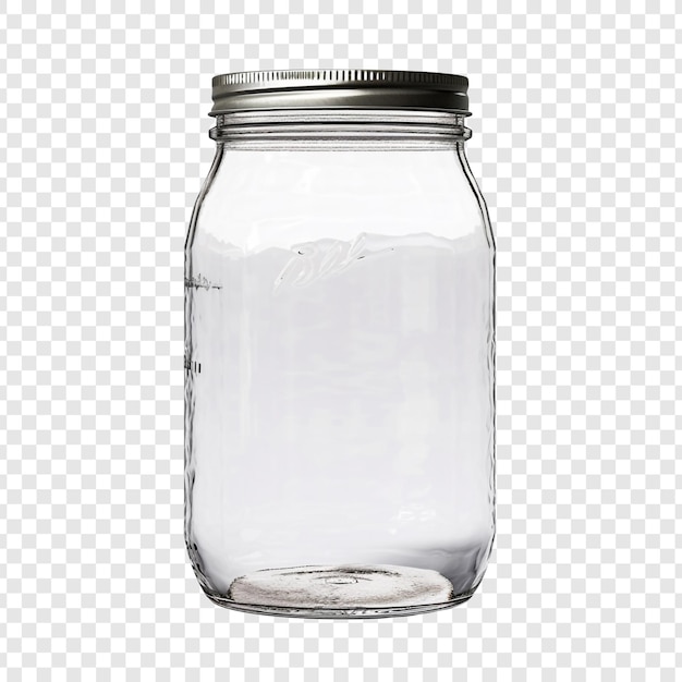 Frasco mason jar isolado em fundo transparente