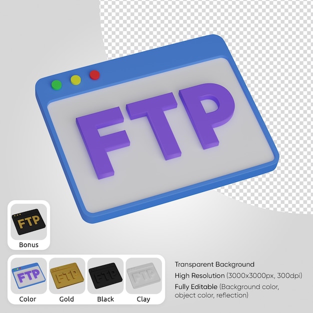 PSD grátis ftp de layout de web 3d