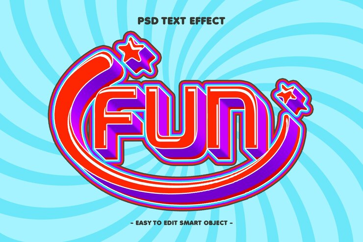 PSD grátis fun style efeito de texto editável