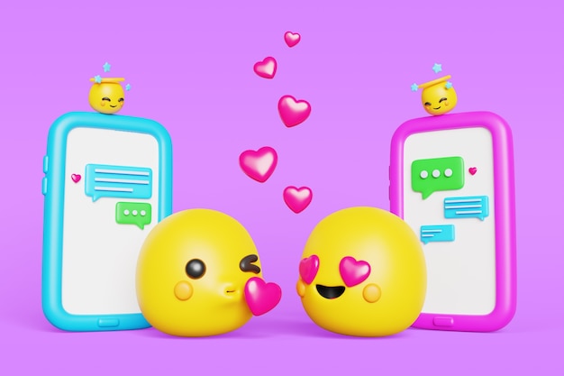 fundo 3d com emojis modernos