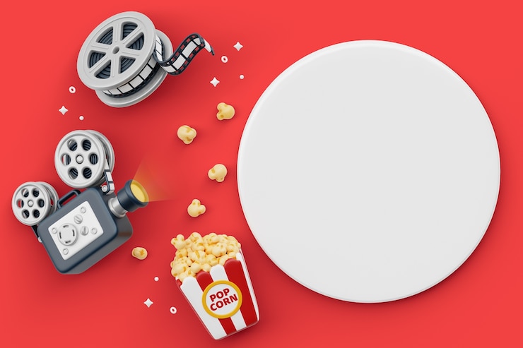 PSD grátis fundo de banner em branco do cinema 3d