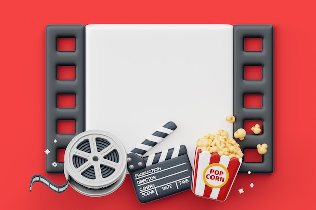 Fundo de banner em branco do cinema 3d