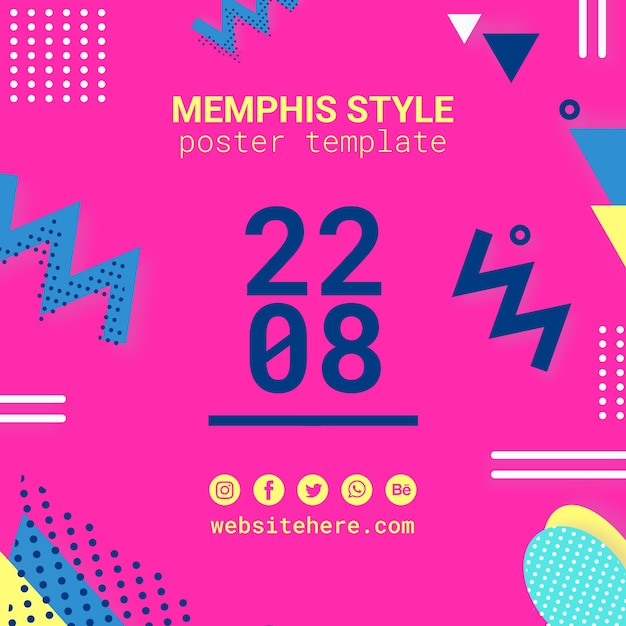 Fundo de estilo plano-de-rosa memphis
