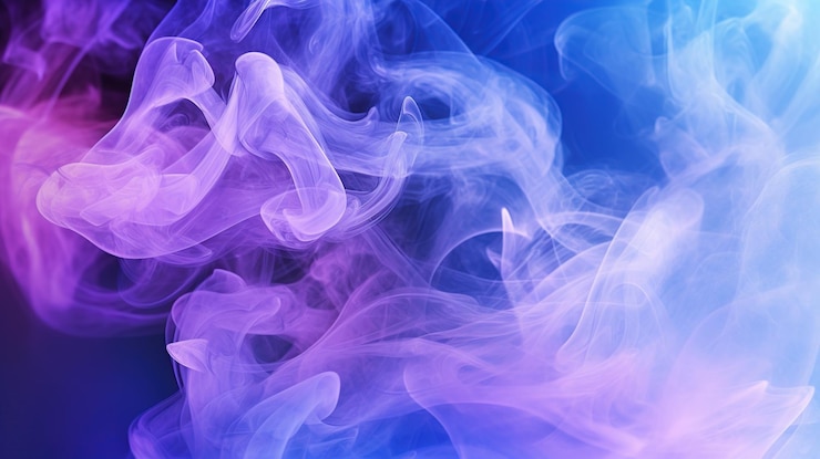 PSD grátis fundo de fumaça azul e roxo ia geradora