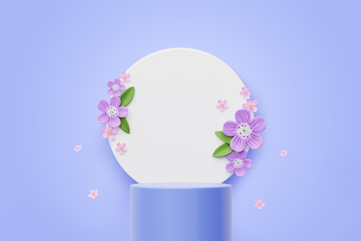 PSD grátis fundo de pódio floral de primavera