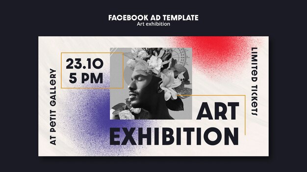 Galeria de arte e modelo de promoção de mídia social de exposição