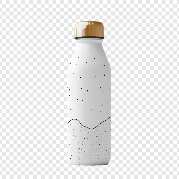 PSD grátis garrafa de água branca elegante com design minimalista