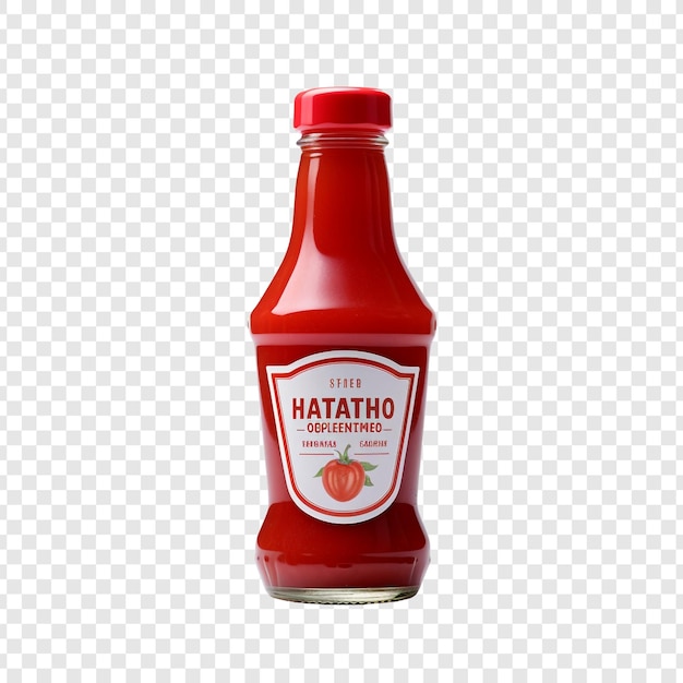 PSD grátis garrafa de ketchup isolada em fundo transparente