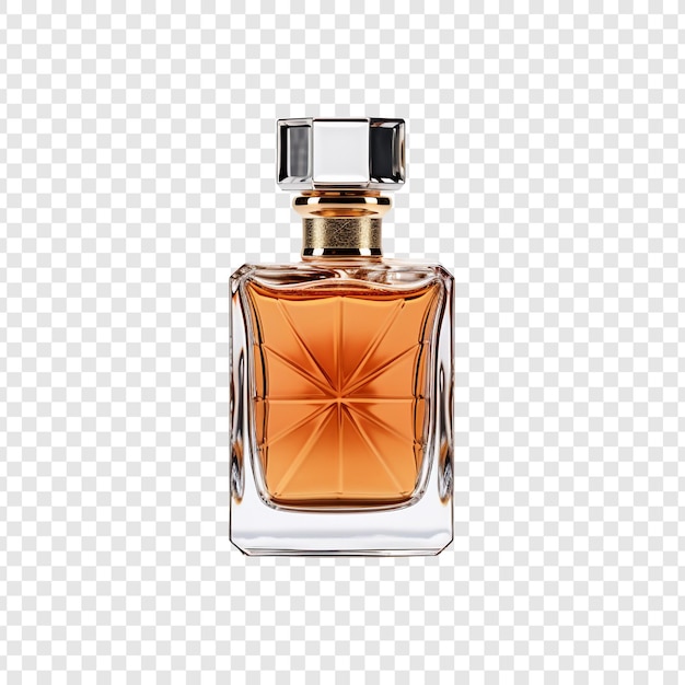 Garrafa de perfume isolada em fundo transparente