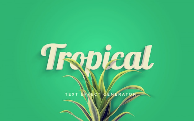 Gerador de efeito de texto tropical Psd Premium