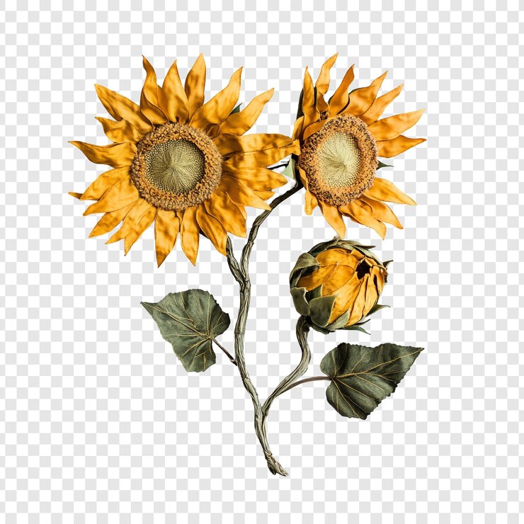 PSD grátis girasol secos uma natureza morta de tonalidades de outono