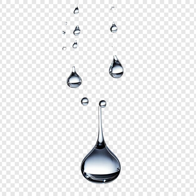 Gotas de água cristalina caindo graciosamente