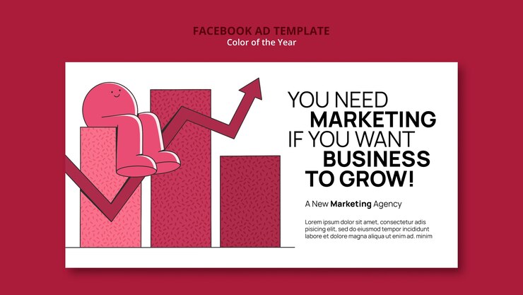 PSD grátis gráfico com a cor do modelo de anúncio do facebook do personagem do ano de 2023