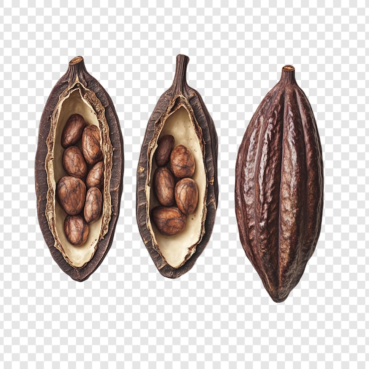 PSD grátis grãos de cacau o ingrediente bruto do chocolate