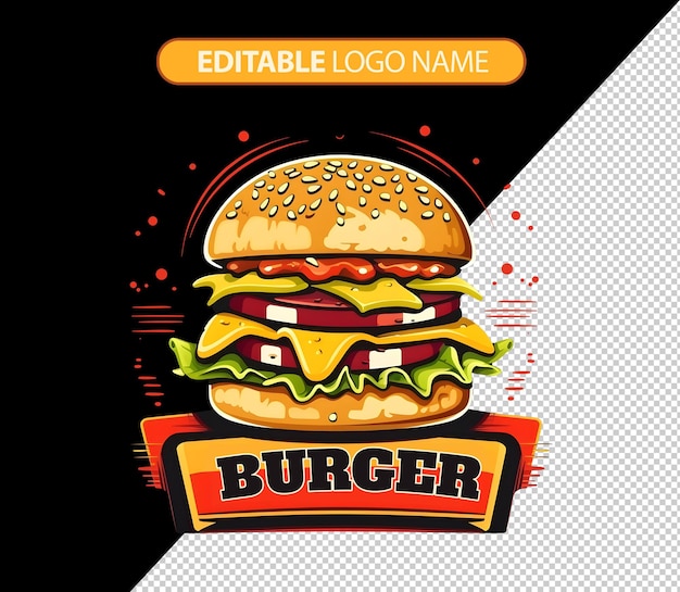 PSD grátis hamburger badge logo