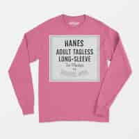 PSD grátis hanes adulto tagless longsleeve tee maquete 05