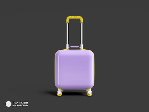 Hardside mala de viagem mala de viagem ícone isolado 3d render ilustração