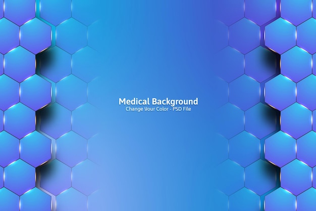 Hexágonos geométricos abstratos dão forma à medicina e ao conceito de ciência cor editável