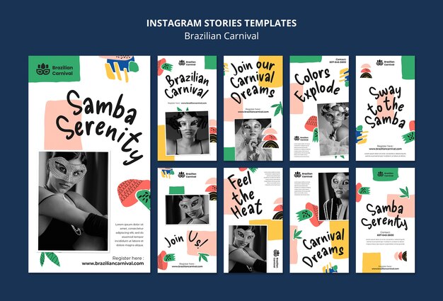 Histórias de carnaval brasileiro no Instagram