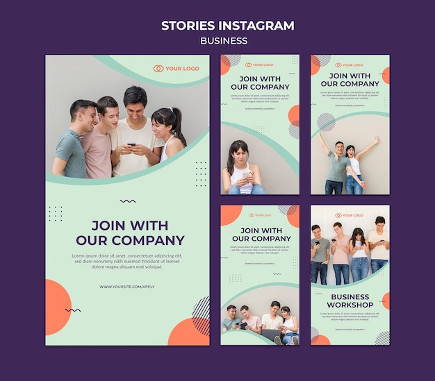 Histórias de instagram de conceito de oficina de negócios