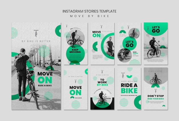 Histórias de instagram de movimento de bicicleta