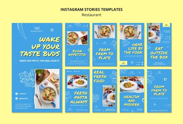 Histórias de instagram de restaurantes de comida deliciosa