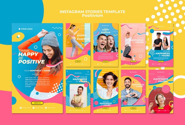 Histórias de instagram do conceito de positivismo
