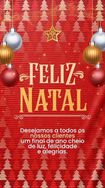 PSD grátis histórias de mídia social cartão de feliz natal