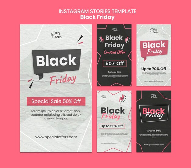 Histórias de mídia social da Black Friday