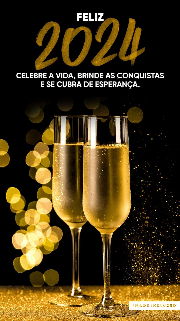PSD grátis histórias de mídia social feliz 2024 celebram a vida