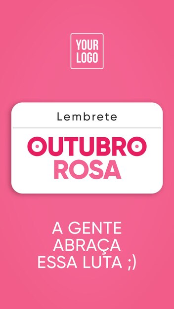 Histórias de mídia social Lembrete da campanha Outubro Rosa no Brasil