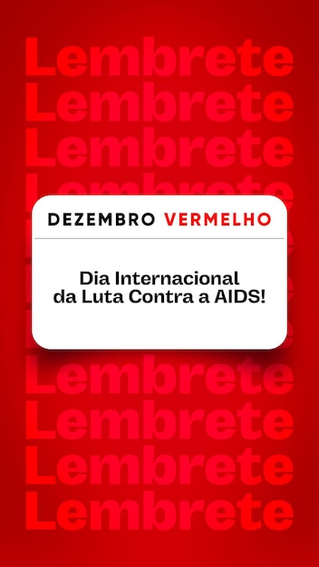 Histórias de mídia social lembrete do dezembro vermelho