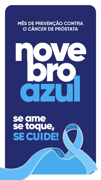 Histórias de mídia social novembro mês azul de prevenção