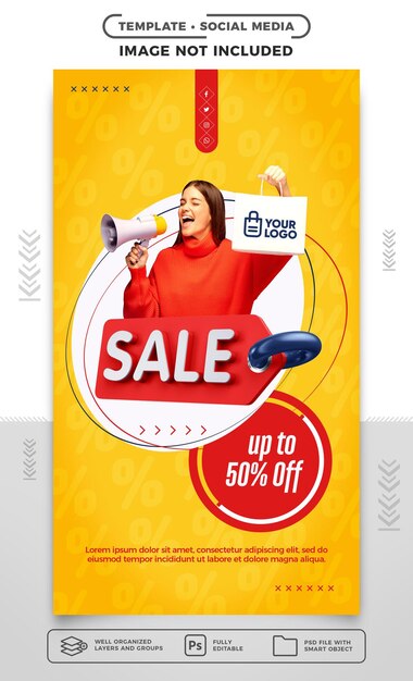 histórias de mídia social Super promoção com até 50 de desconto