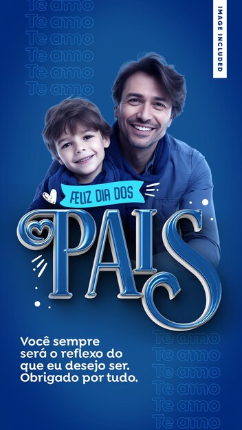 Histórias de modelo de mídia social feliz dia dos pais obrigado por tudo