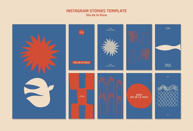 Histórias do instagram da celebração do Día de la raza